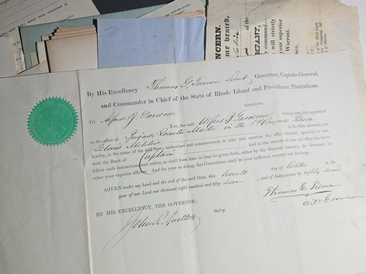 Antique and Vintage Rhode Island Grand Army of the Republic G.A.R. Ephemera Archive including Prescott Post No. 1, Arnold Post No. 4, Slocum Post No. 10, and George H. Browne Post No. 25, Providence and Pawtucket