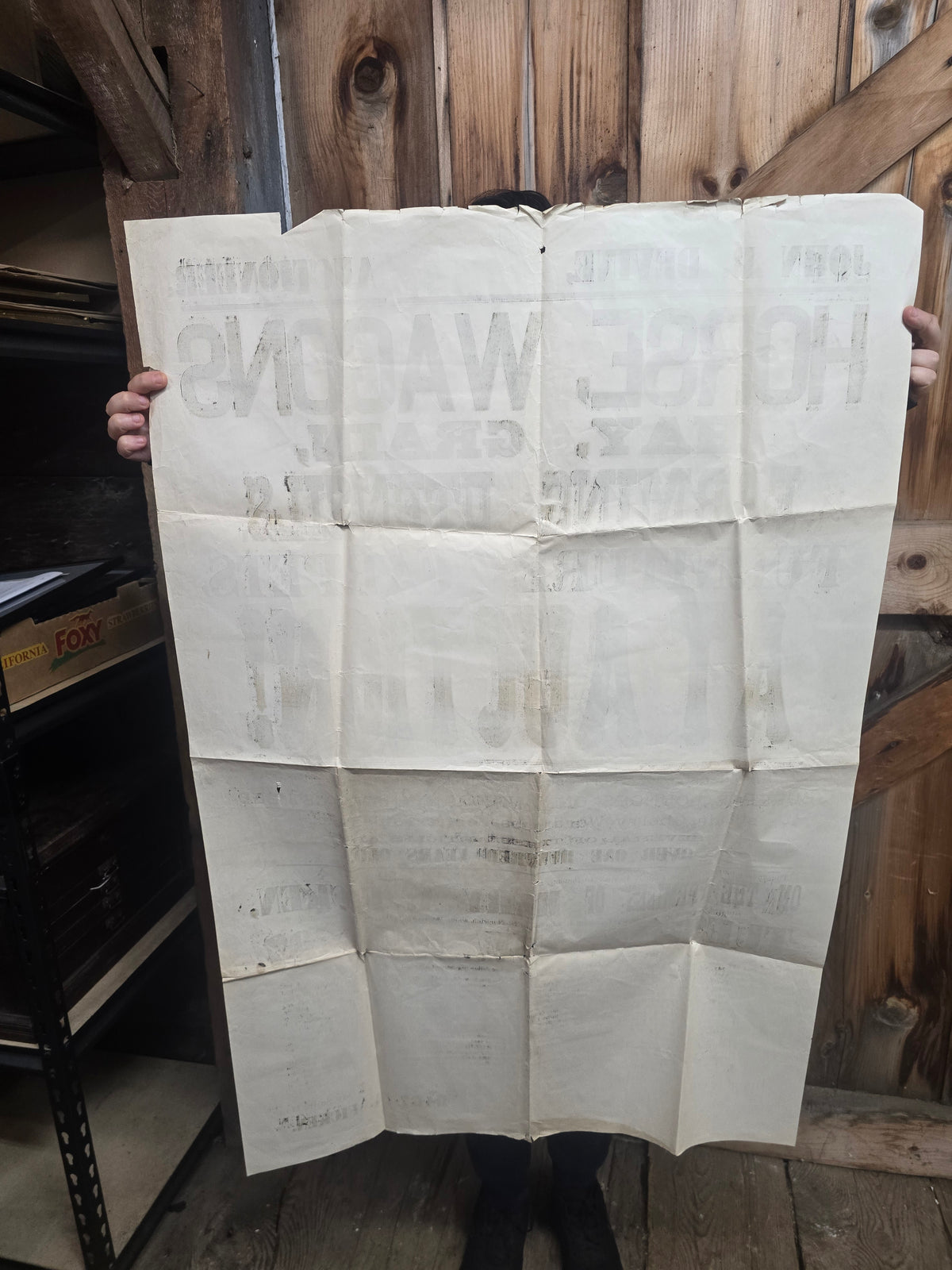Antique 1897 Letterpress Auction Broadside for the Estate of Mary A. Ficken, Jericho, New York, John R. Devine, Auctioneer