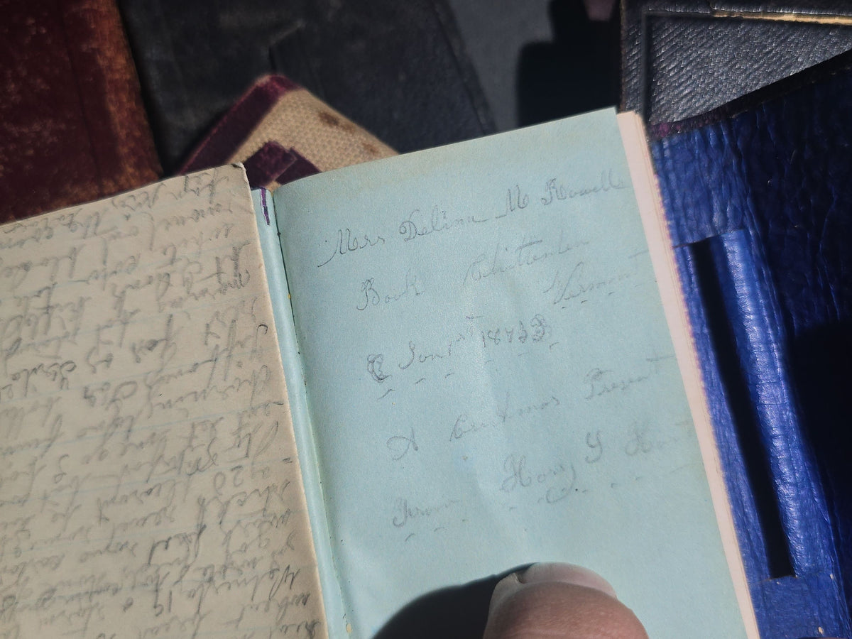Grouping of 22 Antique and Vintage Handwritten Personal Diaries Belonging to Mrs. Delina M. Rowell of Chittenden, Vermont, 1870s-1890s and 1921, including Excelsior Diary and American Diary Editions