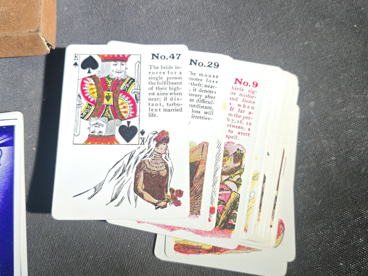 Vintage Gypsy Witch Fortune Telling Playing Cards in Box, Manufactured by The U.S. Playing Card Co., Cincinnati, Ohio, Missing One Card