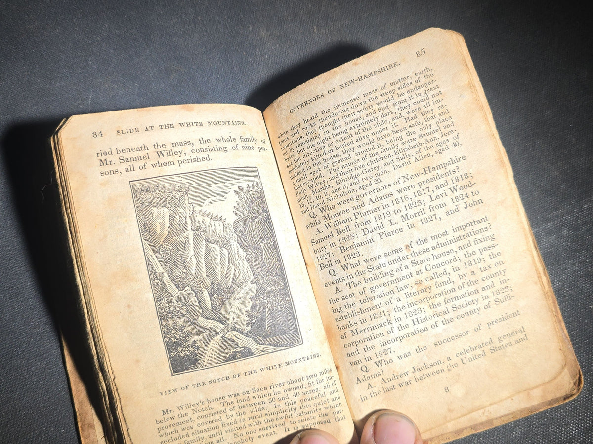 "A Catechism of the History of New-Hampshire, from Its First Settlement to the Present Period; for the Use of Schools and Families" Antique New Hampshire History Book by John Farmer, Published by Hoag and Atwood, Concord, New Hampshire, 1830