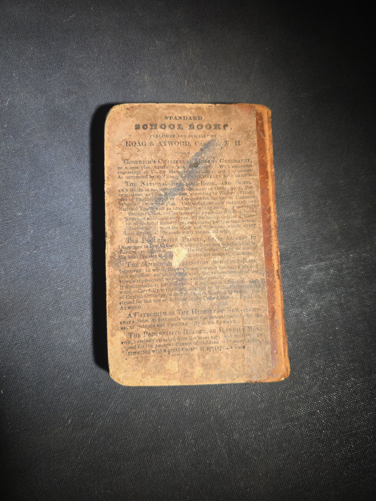 "A Catechism of the History of New-Hampshire, from Its First Settlement to the Present Period; for the Use of Schools and Families" Antique New Hampshire History Book by John Farmer, Published by Hoag and Atwood, Concord, New Hampshire, 1830