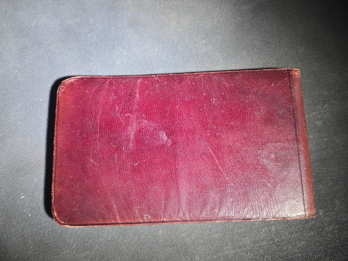 Antique 1880s Leather-Bound Autograph Book Belonging to J. U. Beam with Calligraphic Bird Drawing, Signatures from Farmington, New Hampshire and Wellesley, Massachusetts