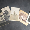 Lot 025 - Grouping of Five Antique Sports Photographs Including Three Real Photo Postcards R.P.P.C. of Early Football Players, Board-Mounted Football Player Portrait, and Board-Mounted Tennis Players Jessie Weston Mcgill and Nellie Jackson Mcwilliam