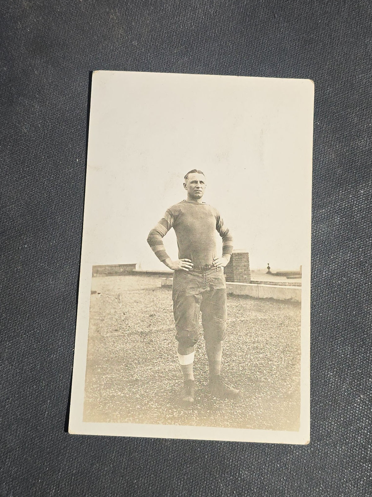 Grouping of Five Antique Sports Photographs including Three Real Photo Postcards R.P.P.C. of Early Football Players, Board-Mounted Football Player Portrait, and Board-Mounted Tennis Players Jessie Weston McGill and Nellie Jackson McWilliam