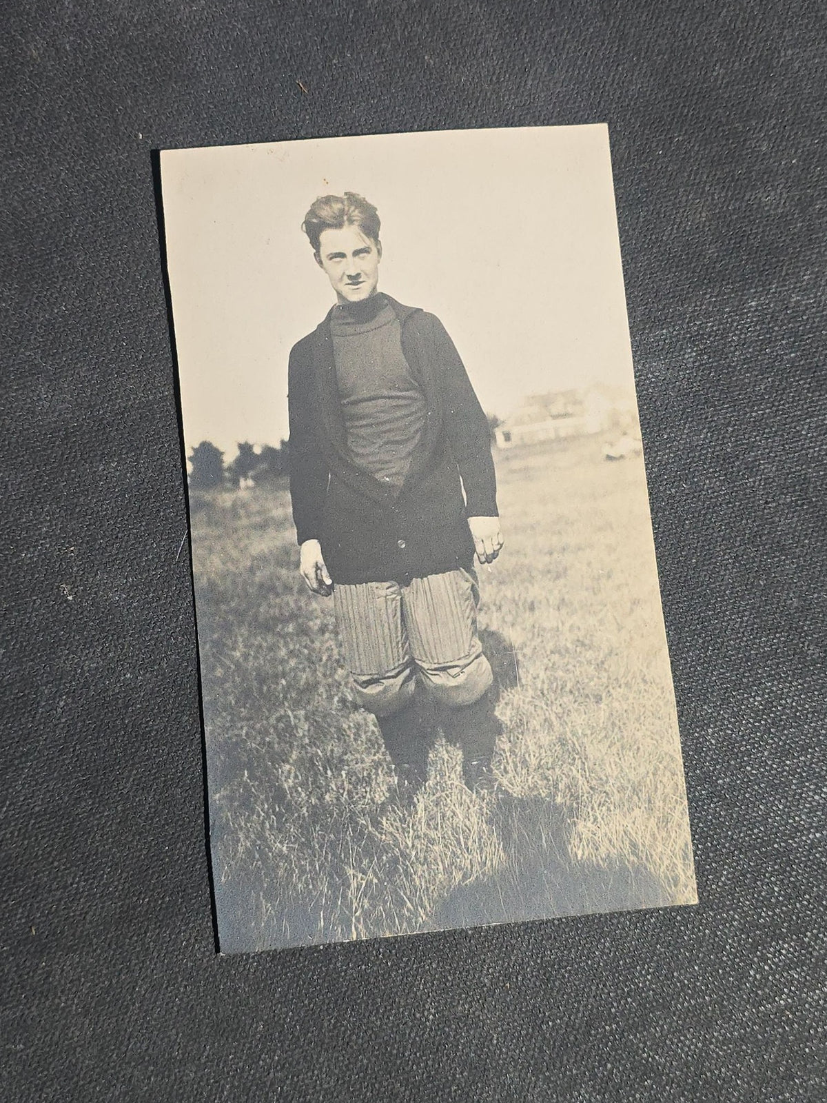 Grouping of Five Antique Sports Photographs including Three Real Photo Postcards R.P.P.C. of Early Football Players, Board-Mounted Football Player Portrait, and Board-Mounted Tennis Players Jessie Weston McGill and Nellie Jackson McWilliam