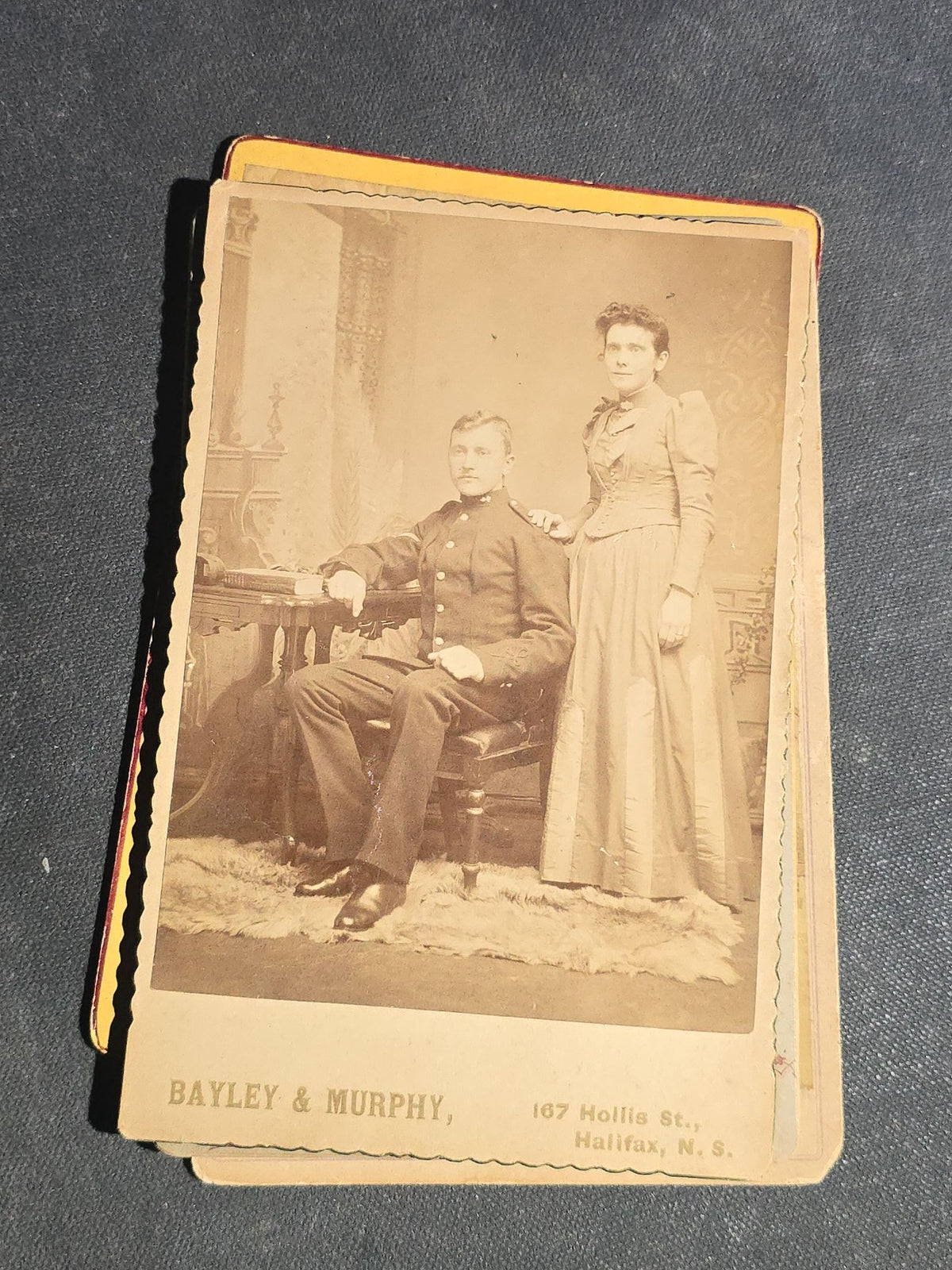 Grouping of 22 Antique Cabinet Card Photographs including Military Portraits, Clergy, Memorial Card, and Architectural Views, Photographed by Bayley & Murphy, Halifax, Nova Scotia and Others