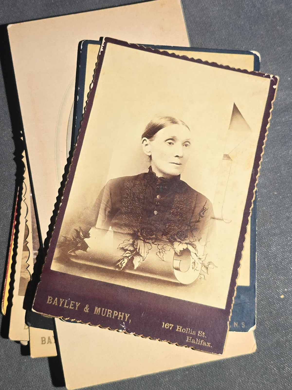 Grouping of 22 Antique Cabinet Card Photographs including Military Portraits, Clergy, Memorial Card, and Architectural Views, Photographed by Bayley & Murphy, Halifax, Nova Scotia and Others