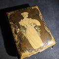 Lot 014 - Antique Victorian Celluloid Cover Photo Album with Woman Holding Fan on Cover, Containing Cabinet Card Photographs, C.D.V.S, and Snapshot Photographs