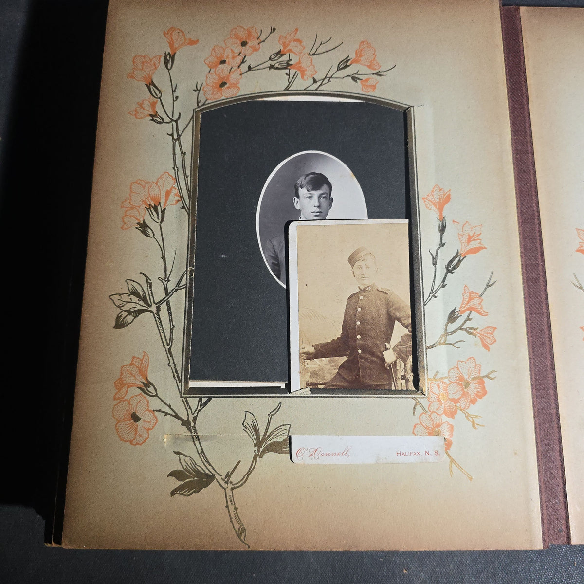 Antique Victorian Celluloid Cover Photo Album with Woman Holding Fan on Cover, Containing Cabinet Card Photographs, C.D.V.s, and Snapshot Photographs