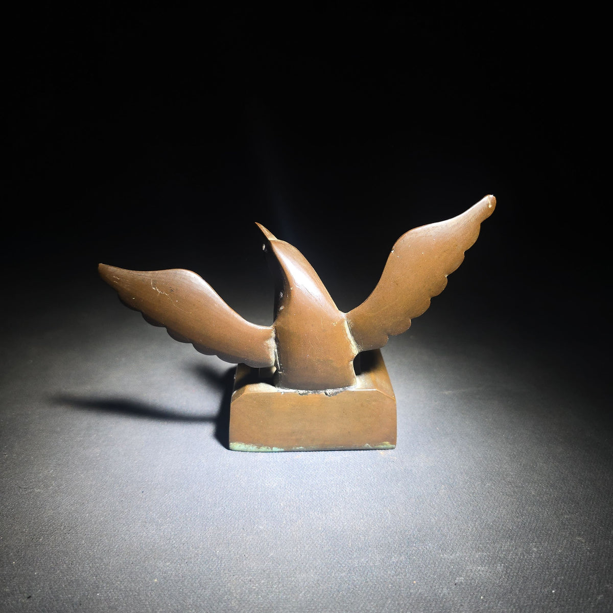 Vintage Bronze Figural Eagle Ashtray, Stamped India