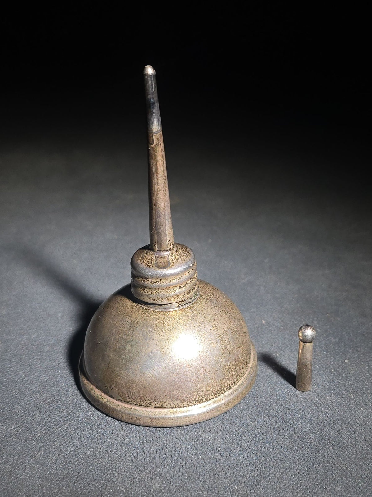 Vintage Tiffany & Co. Sterling Silver Miniature Oil Can Engraved "Happy 25th Gale and Gloria"