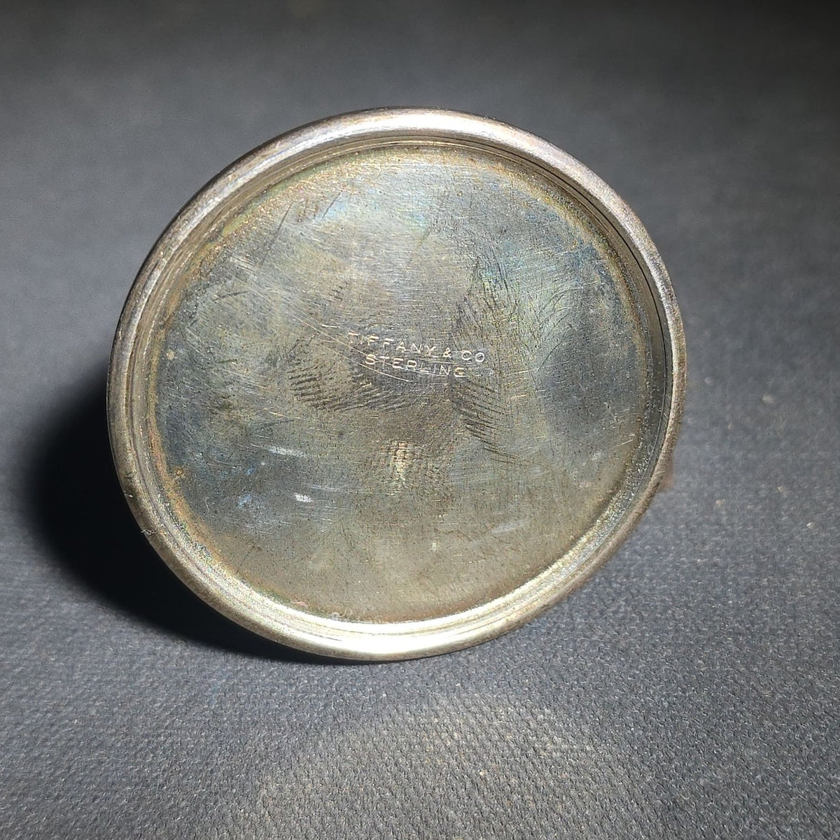 Vintage Tiffany & Co. Sterling Silver Miniature Oil Can Engraved "Happy 25th Gale and Gloria"