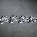 Lot 093 - Vintage Sterling Silver Link Bracelet with Scroll and Bead Motif, Margot De Taxco, Mexico, 7-1/8" L, Total Weight 39.87 g