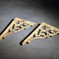 Lot 134 - Pair of Antique Cast Iron Shelf Brackets with Scrollwork Design, 5-5/8" H each