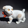 Lot 118 - Vintage German Porcelain Puppy Dog Figurine with Red Bow Collar, Manufactured by Pfeffer Porzellan, Gotha, Germany, 3" L