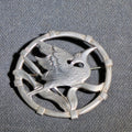 Lot 087 - Vintage Birks Sterling Silver Brooch with Crane and Bamboo Motif, 1-3/4" W, Total Weight 10.38 g