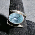 Lot 111 - Vintage Sterling Silver Bypass Ring with Faceted Blue Stone, Marked 925, Size 7, Total Weight 5.61 g
