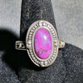 Lot 108 - Vintage Sterling Silver Ring with Pink Cabochon Stone, Made in Thailand, Marked 925, Size 6-1/2, Total Weight 7.26 g