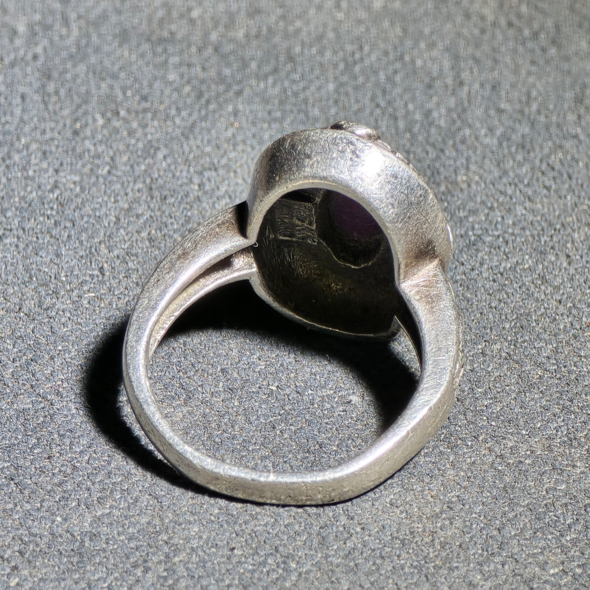 Vintage Sterling Silver Ring with Pink Cabochon Stone, Made in Thailand, Marked 925