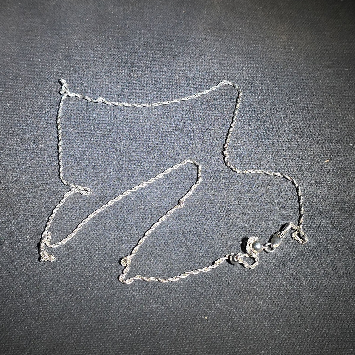 Pair of Vintage Sterling Silver Rope Chain Necklaces with Adjustable Bolo Clasps, Marked 925Y