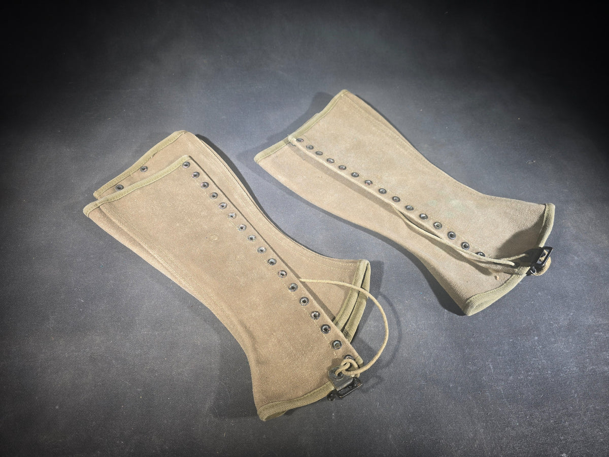 Pair of Vintage U.S. Military M-1938 Canvas Leggings, Circa 1942