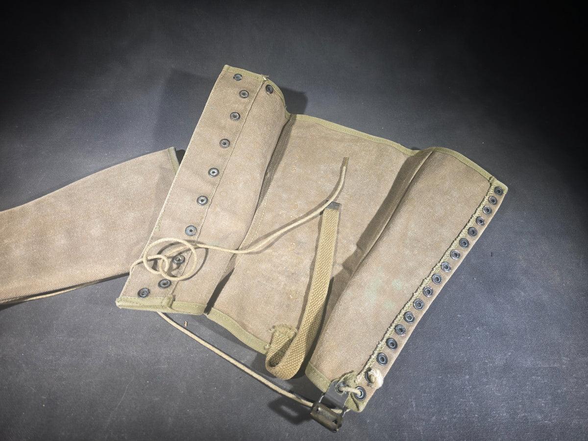 Pair of Vintage U.S. Military M-1938 Canvas Leggings, Circa 1942
