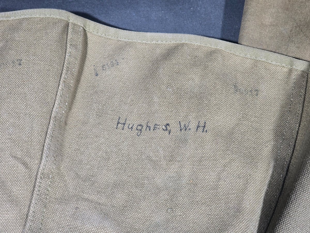 Pair of Vintage U.S. Military M-1938 Canvas Leggings, Circa 1942, Ink-Marked "Hughes, W. H."