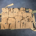 Lot 050 - Vintage U.S. Military World War I Era Canvas Grenade Vest with 11 Snap-Closure Pouches, Dated 1944