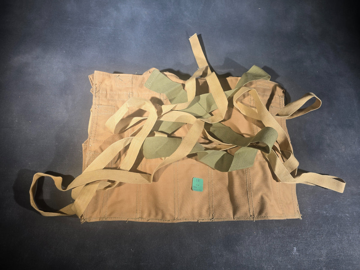 Vintage U.S. Military World War I Era Canvas Grenade Vest with 11 Snap-Closure Pouches, Dated 1944
