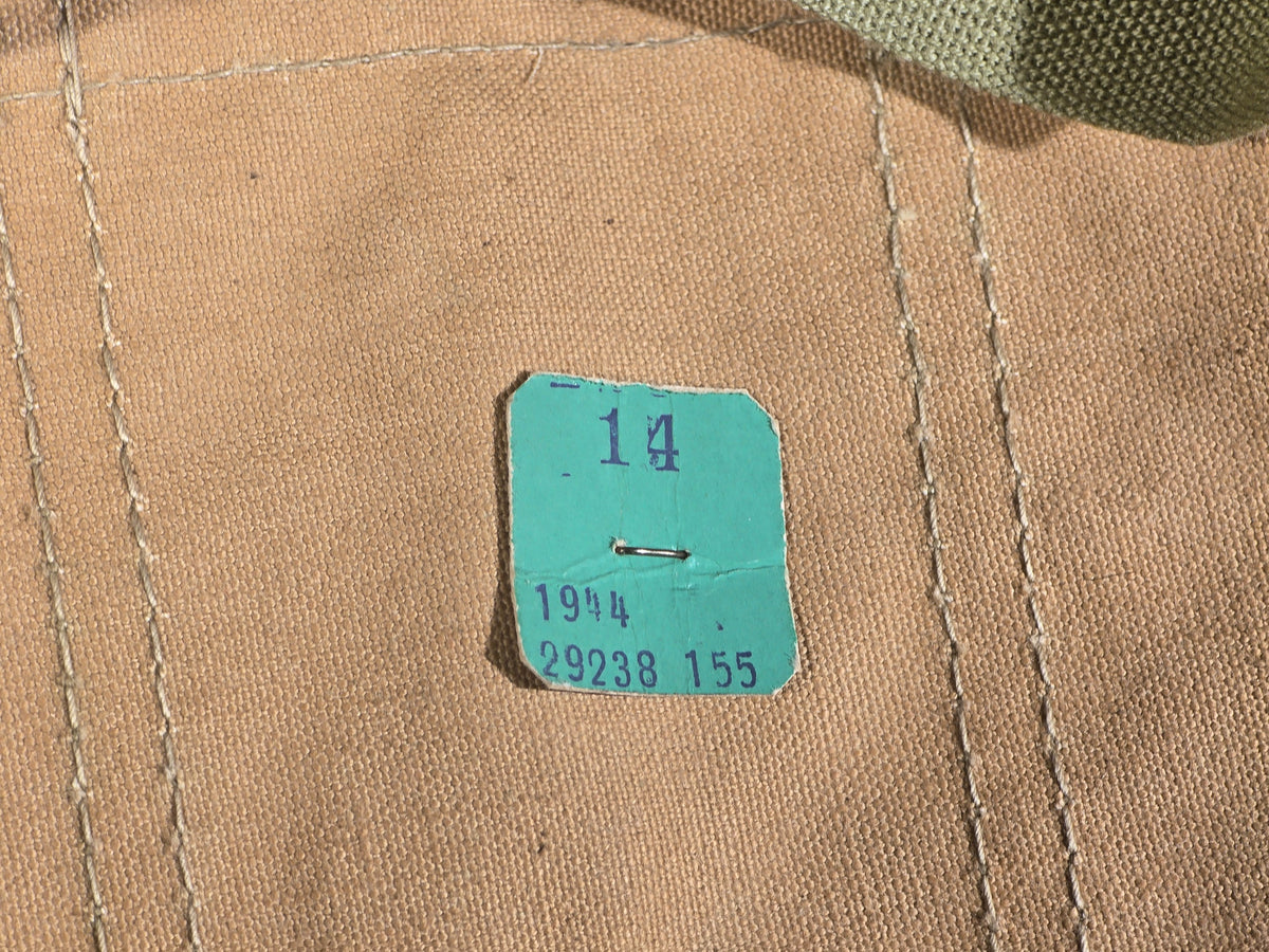 Vintage U.S. Military World War I Era Canvas Grenade Vest with 11 Snap-Closure Pouches, Dated 1944
