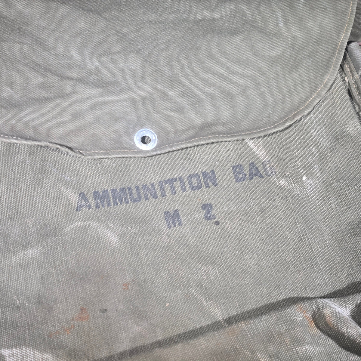 Vintage U.S. Military M2 Ammunition Bag in Olive Drab Canvas, WWII Era
