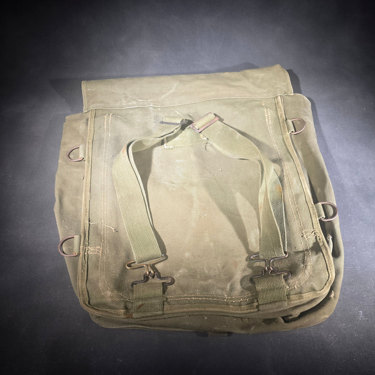 Vintage U.S. Military M2 Ammunition Bag in Olive Drab Canvas, WWII Era
