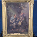 Lot 011 - Antique Oil Painting on Canvas, the Devil Tempting Christ to Turn Stones Into Bread, After Luca Giordano, in Gilt Frame, 13-7/8" W x 18" H