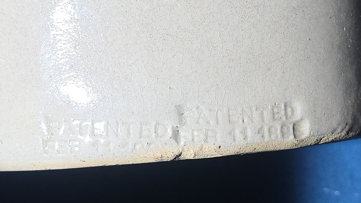 Antique "Home Made Preserves" Stoneware Crock with Lid and Bail Handle, Manufactured by H. A. Johnson & Co., Boston, Massachusetts