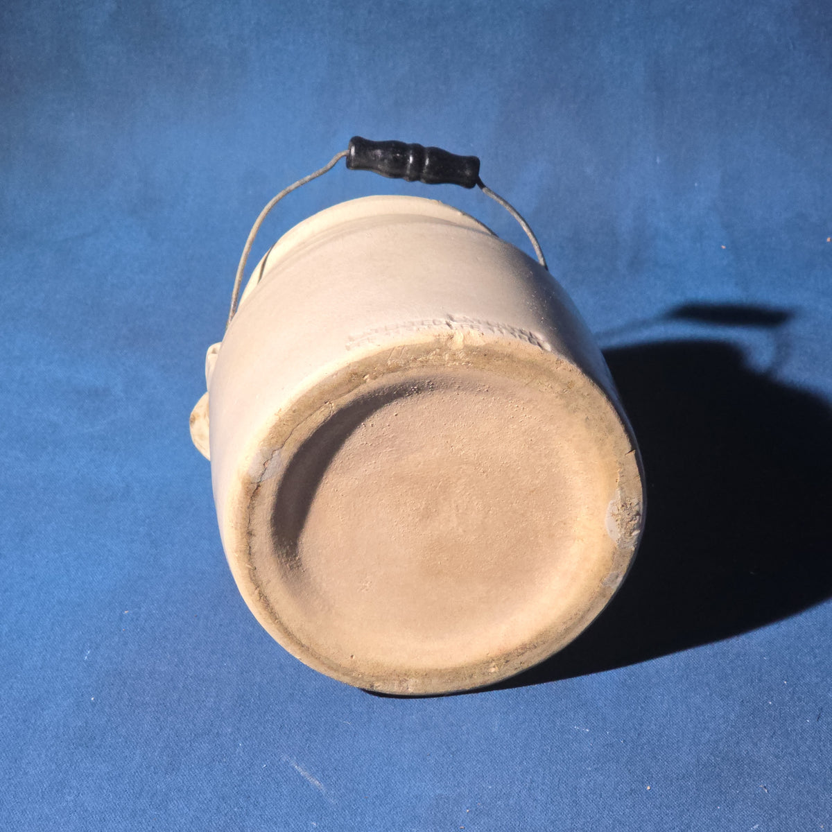 Antique "Home Made Preserves" Stoneware Crock with Lid and Bail Handle, Manufactured by H. A. Johnson & Co., Boston, Massachusetts