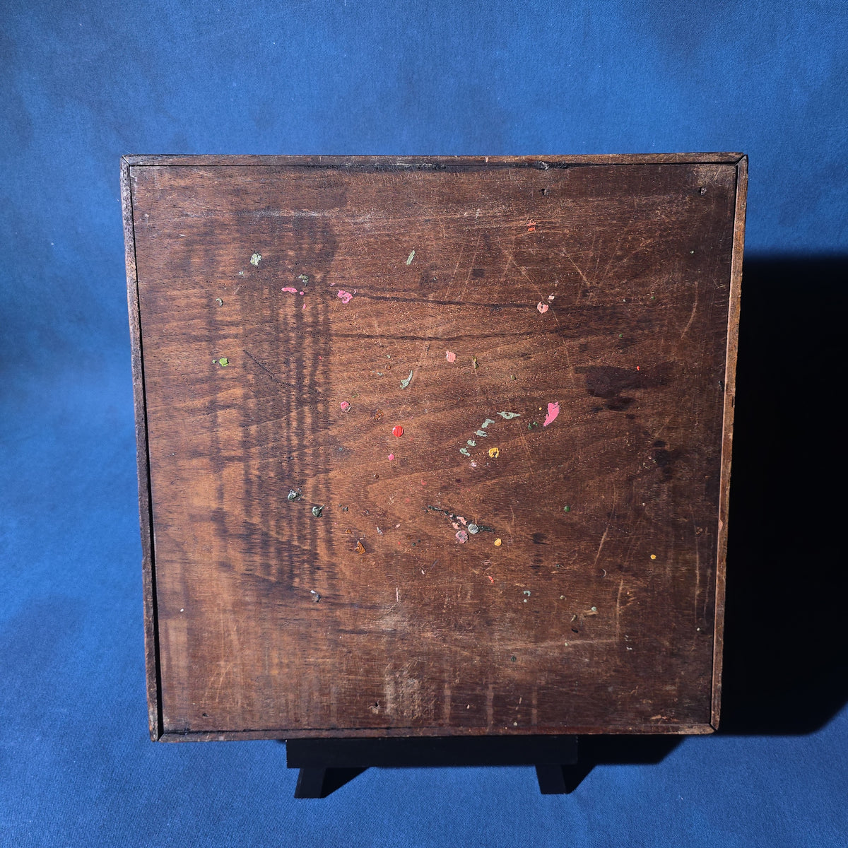 Antique Painted Wood Checkerboard Game Board in Green, Brown, and Red