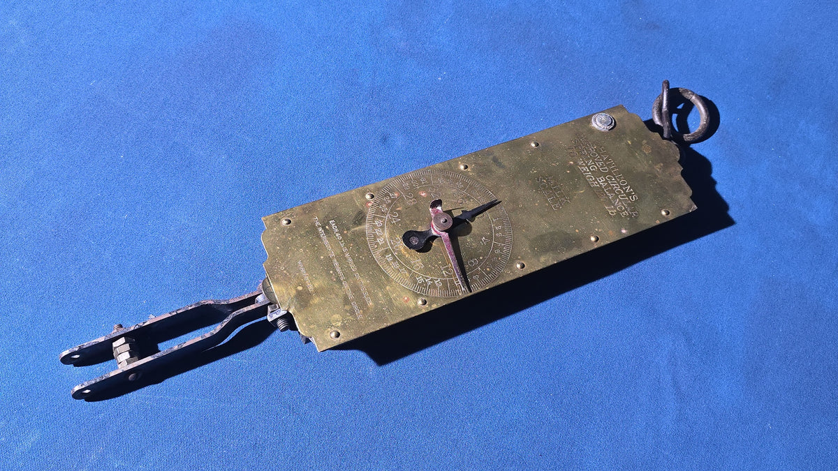 Antique Chatillon's Improved Circular Spring Balance Brass Milk Scale, 120 Lb. Capacity