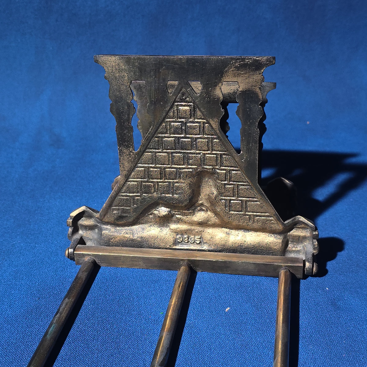 Antique Egyptian Revival Brass Expandable Book Rack