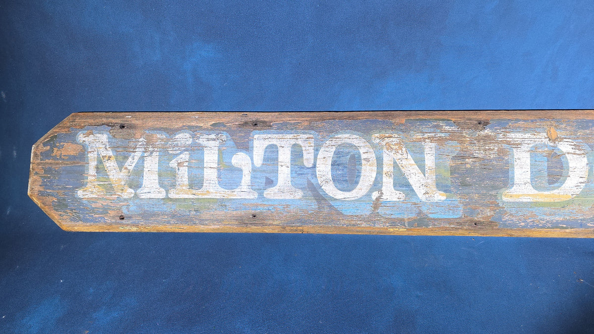 Vintage Hand-Painted Wooden "Milton Dog Pound" Sign