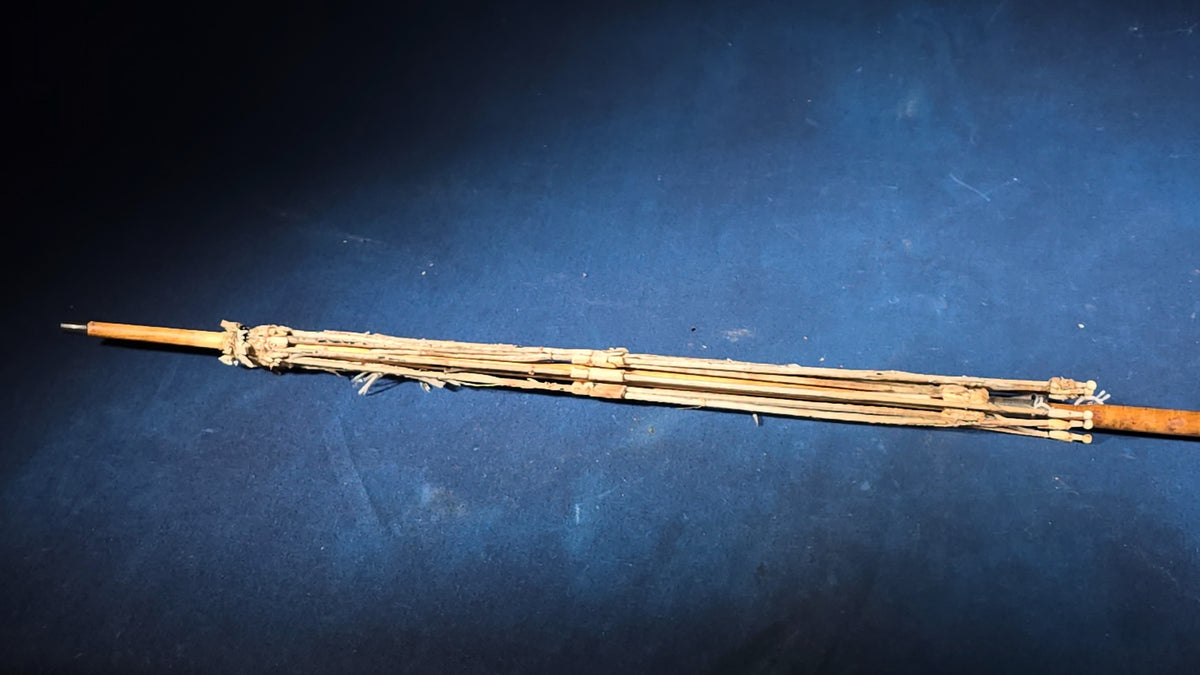 Antique Carved Ivory-Handled Parasol with Lion Figural Carving, Missing Fabric