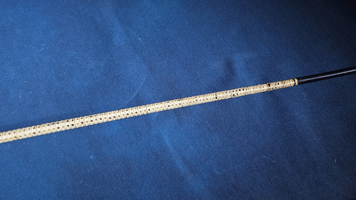 Antique Shark Vertebrae Walking Cane with Carved Wood Handle