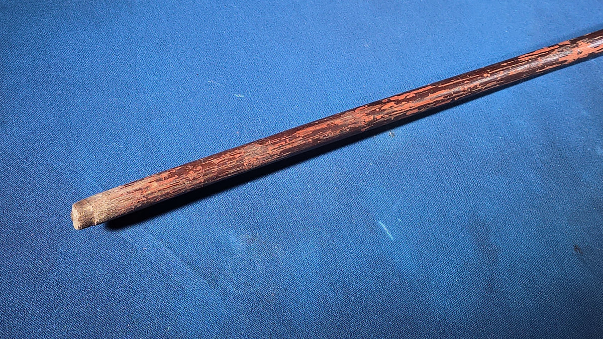 Antique Walking Cane with Carved Ivory Handle and Metal Collar