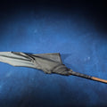 Lot 033 - Antique Umbrella with 800 Silver Collar and Carved Wood Crook Handle, 36-3/8" L