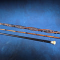 Lot 059 - Trio of Antique Walking Canes Including Carved Twisted Wood, Bamboo with Tiger's Eye Ball Top, and Ivory-Topped Ebony