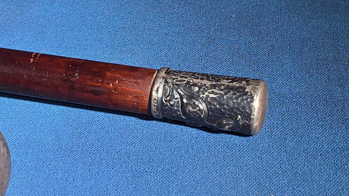Grouping of Four Antique and Vintage Walking Canes including Sterling Silver-Topped and Metal-Topped Examples