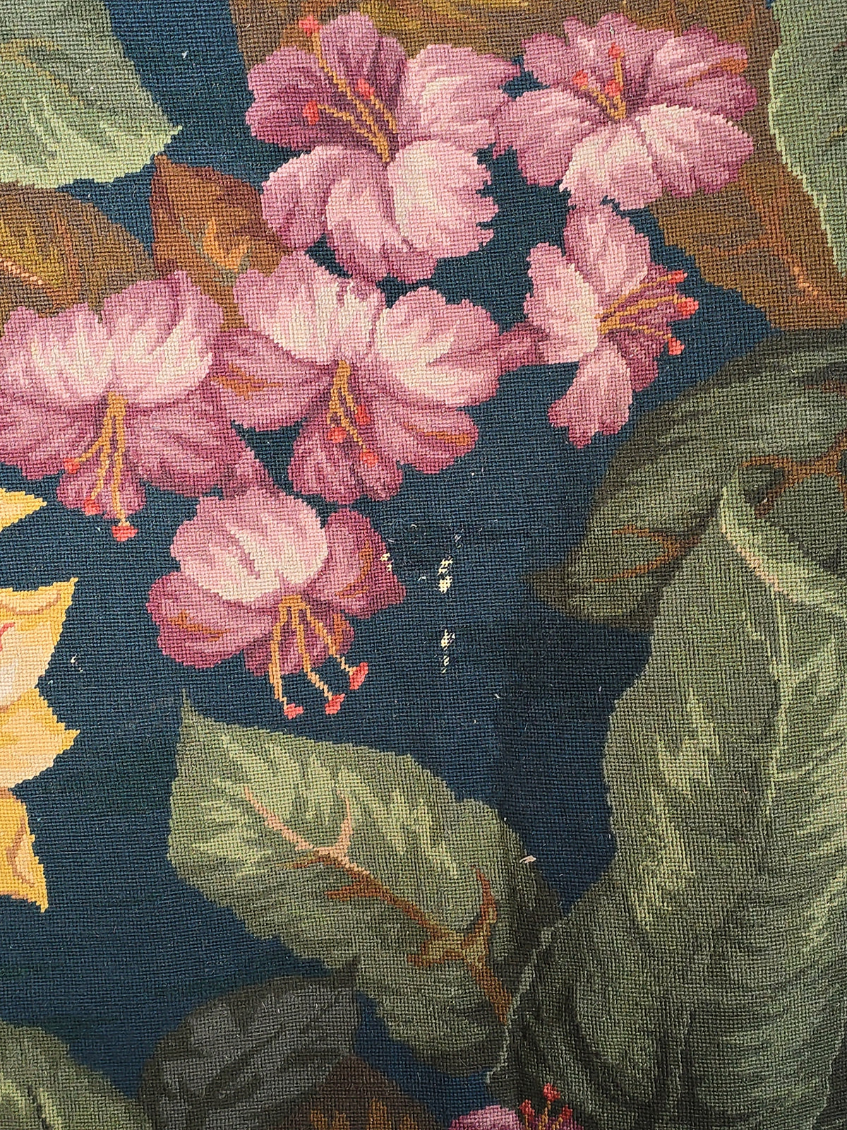 Antique Large Floral Needlepoint Carpet