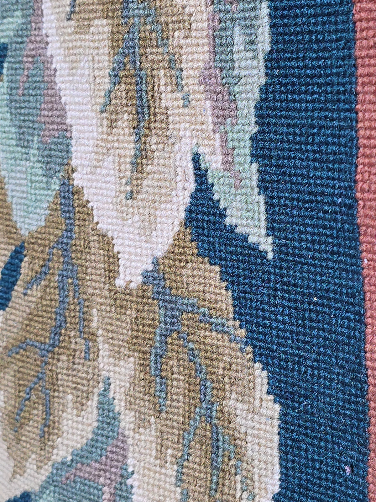 Antique Large Floral Needlepoint Carpet