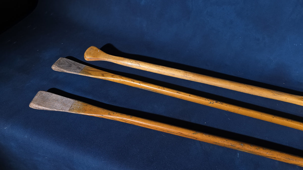 Grouping of Three Vintage Wooden Boat Oars