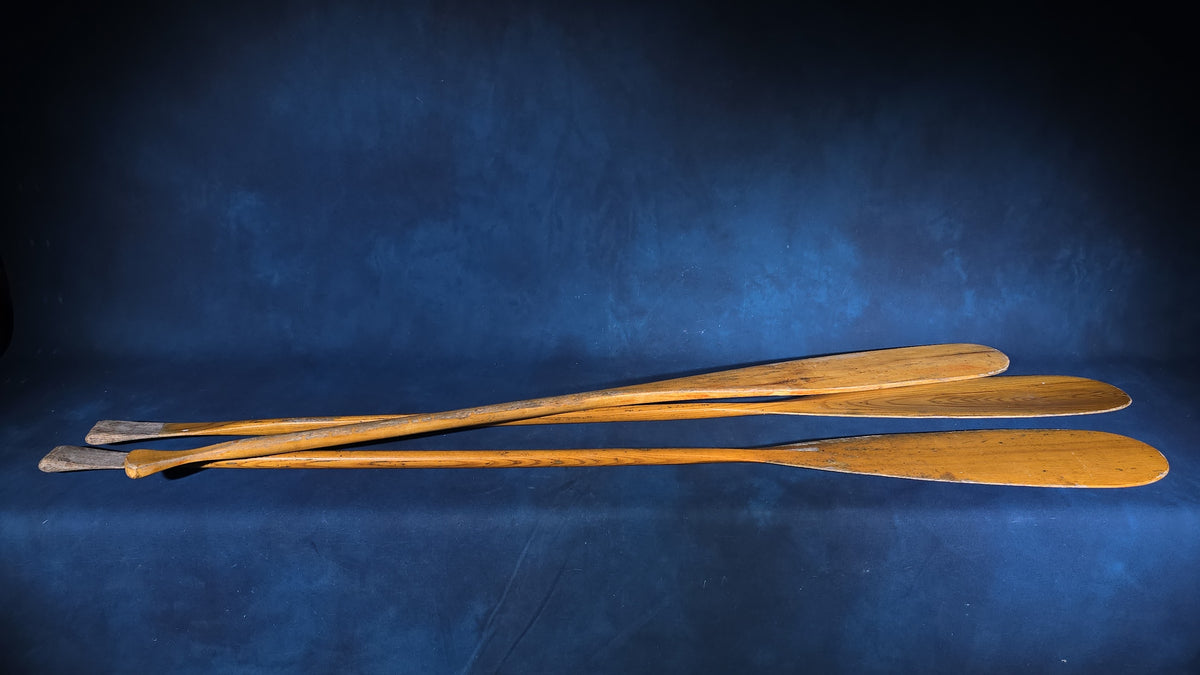 Grouping of Three Vintage Wooden Boat Oars